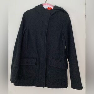Old Navy Charcoal Gray Wool Pea Coat with Hood